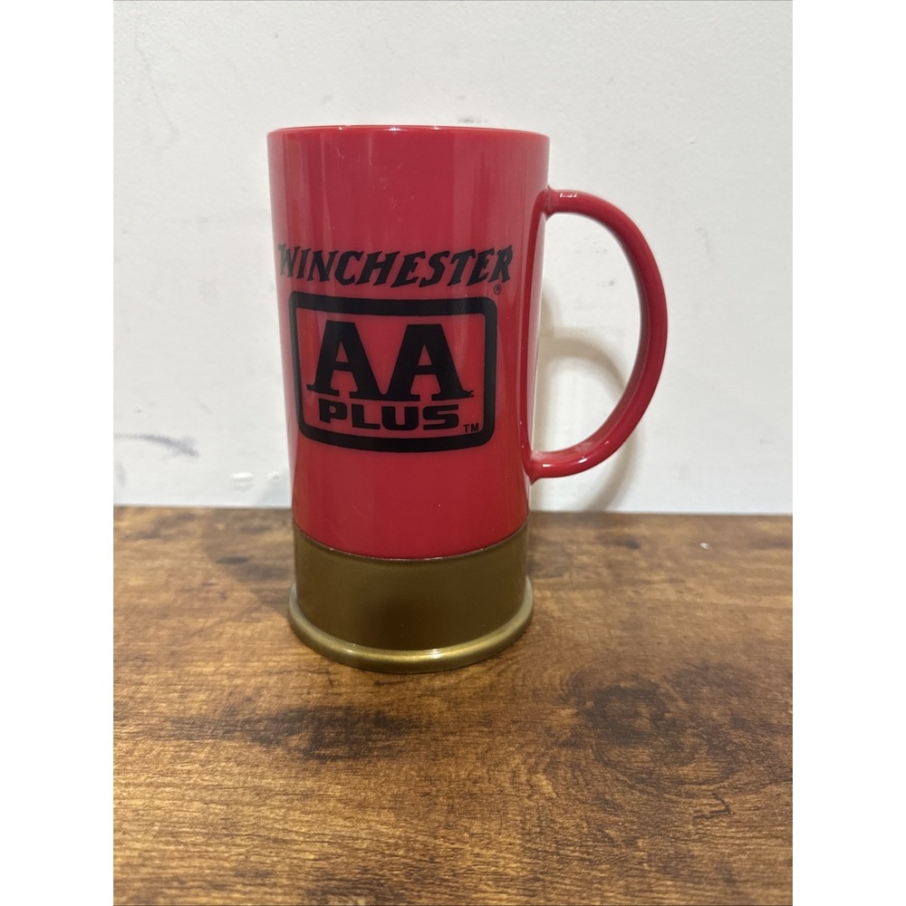 Winchester AA Plus Milo Big Shot Shotgun Shell Cup Mug Plastic Red USA 6" Tall
